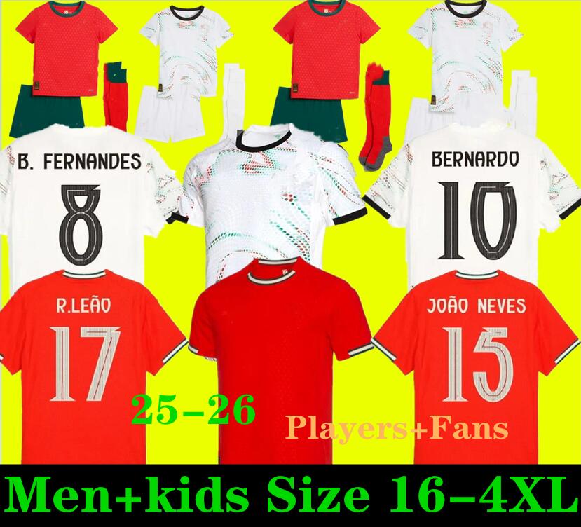 2025 Portuguesa portugal soccer Jerseys Ronaldo men kids kit FANS player version 25 26 CR7 DANILO Football shiirts BRUNO FERNANDES JOAO FELIX RUBEN RAFA LEAO