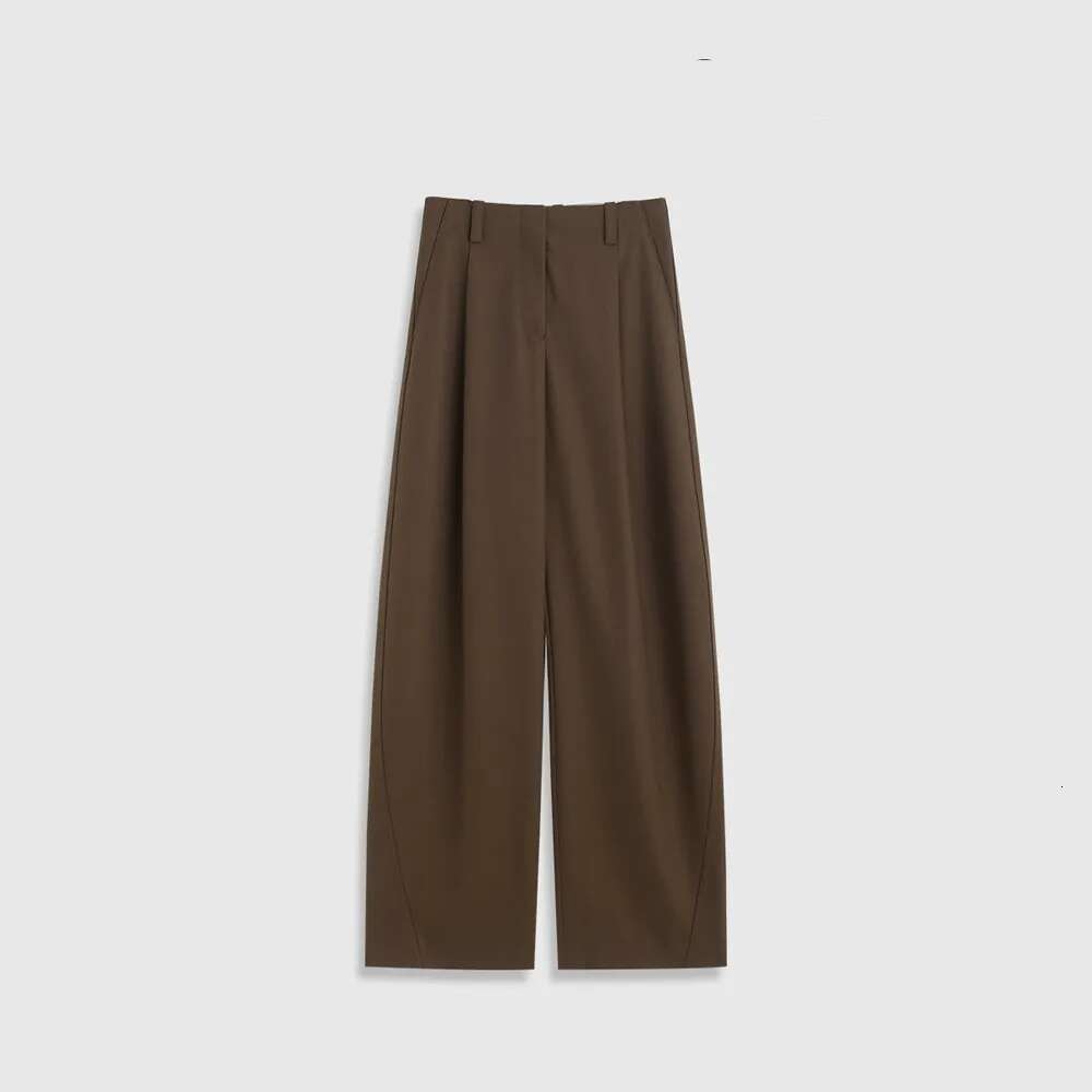 TWOTWINSTYLE Solid Loose Spliced Pockets Minimalism Pant For Women Patchwork Zipper High Waisted Wide Leg Pants Female Clothing