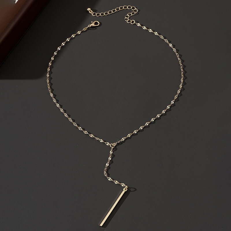 Simple temperament, lace lip chain necklace, personalized layering, Y-shaped tassel, long collarbone neck chain, cool style necklace decoration