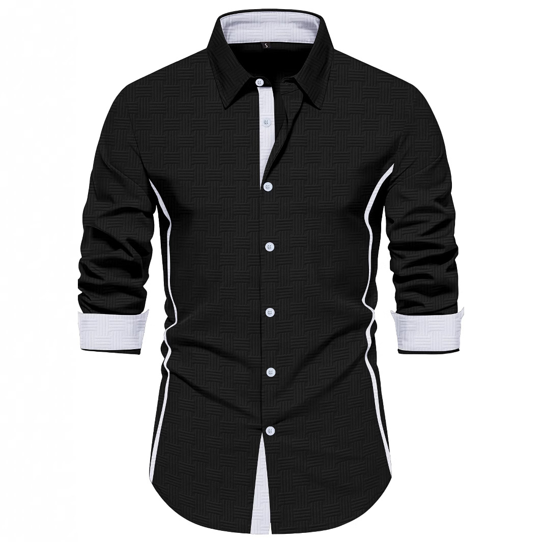designer shirt for man button down 2025 Fall New Fashion Brand Designer Shirt Man Dress Shirt Long Sleeve Slim Fit Casual Mens Clothing