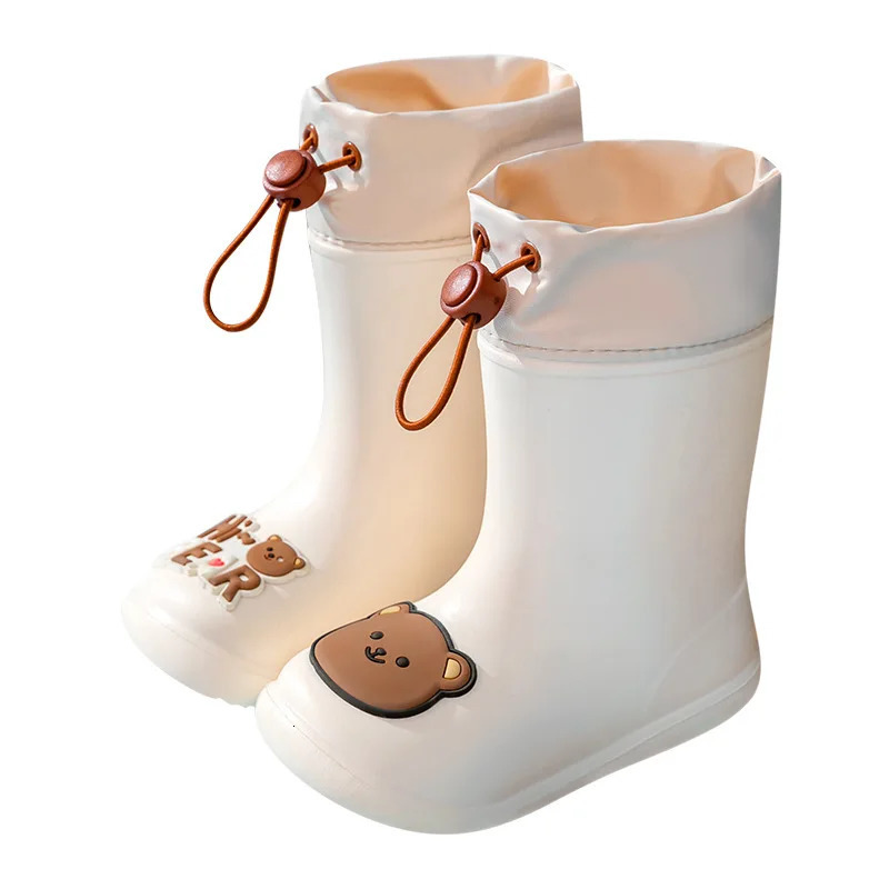 Cartoon Children Rain Boots Toddler Waterproof Children Shoes EVA Lightweight Warm Kids Water Shoes Non-slip For Four Seasons 250106
