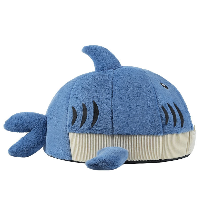 Cute shark cat house dog house plush toy pet all-season universal thickened winter warmth internet celebrity nest
