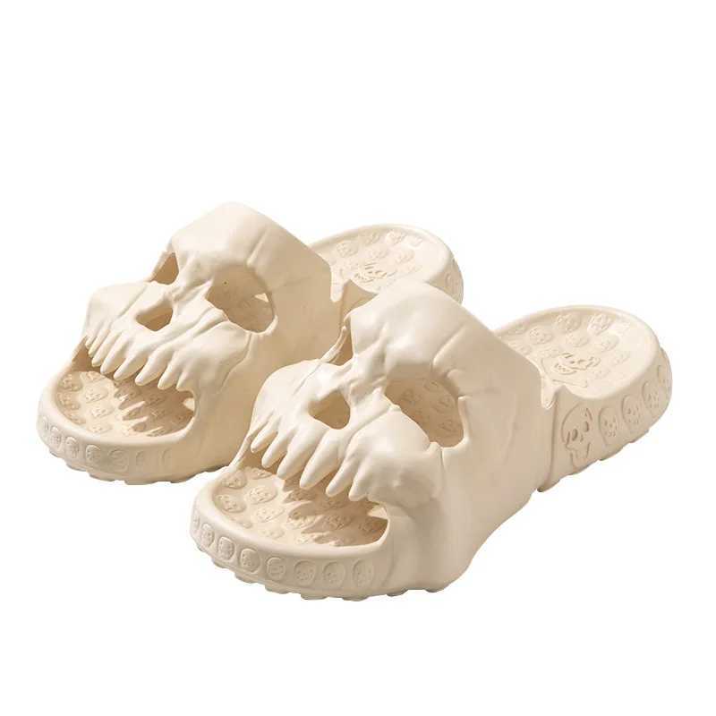 New Arrival Skeleton Design Mens Slide Y2K Personalized Punk Summer Outdoor Slide Thick Bottom Platform Beach Anti slip Mens Sandals T250108