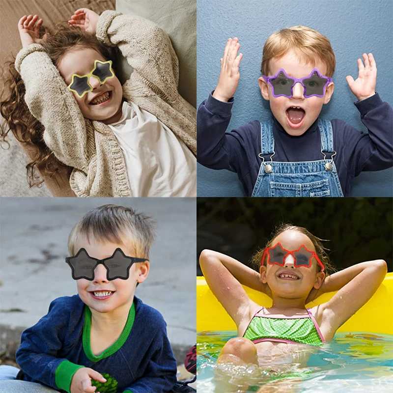 Childrens cute and shiny star shaped irregular person UV400 sunglasses for boys and children outdoor sun protection sunglasses for girls glasses W2501