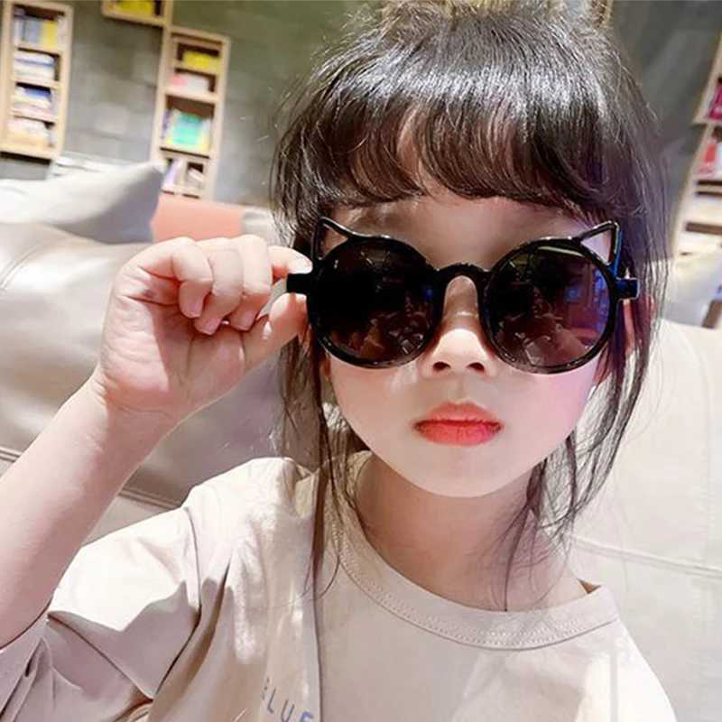Girl boy cute animal ear sunglasses outdoor sun protection children cute retro sunglasses protection classic children W250109
