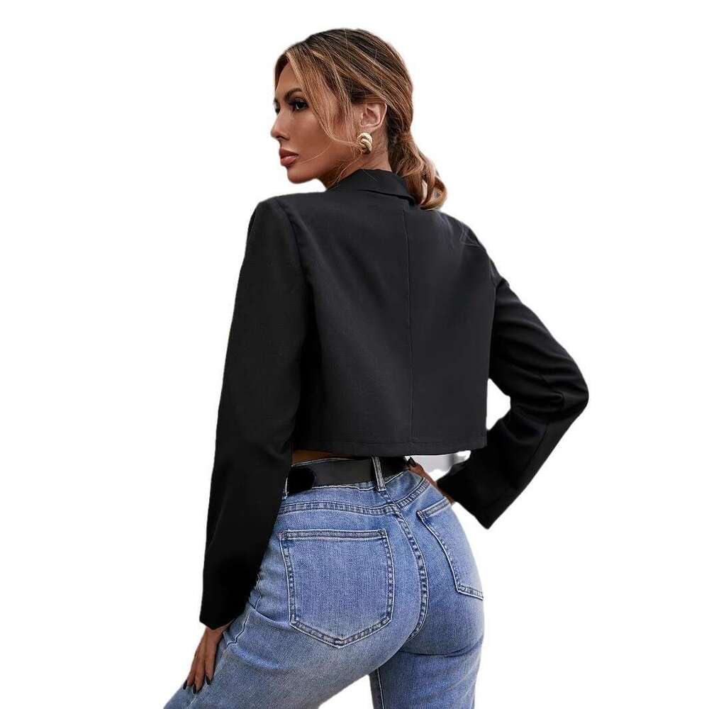 Cross Border Foreign Trade New Short Small Suit Jacket With A Niche Design, Reveag Waist Suit, Casual And Spicy Style For Outdoor Wear