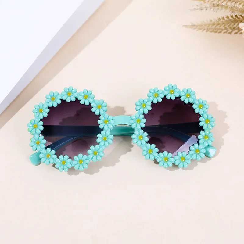 Fashionable childrens round flower sunglasses cute childrens daisy sunglasses girls and boys sports sunshade outdoor sunglasses W250109