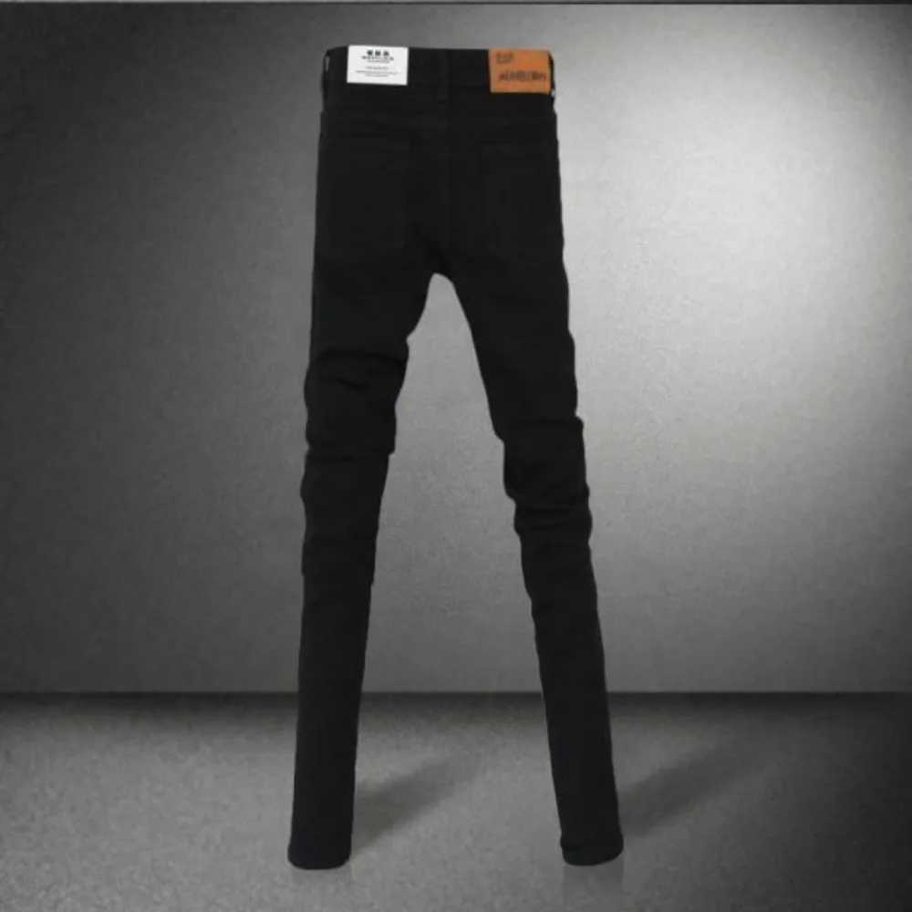 High Quality Casual zipper designer mens jeans spring/summer Korean new trend black ultra-thin elastic pencil Trouser mens T250109