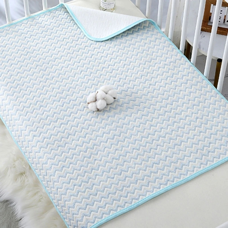 4Layer Waterproof Baby Diapering Changing Pad 70*50cm Ripple Pattern Crib Urine Mats Reusable Infant Toddler Bedding Accessories 250109
