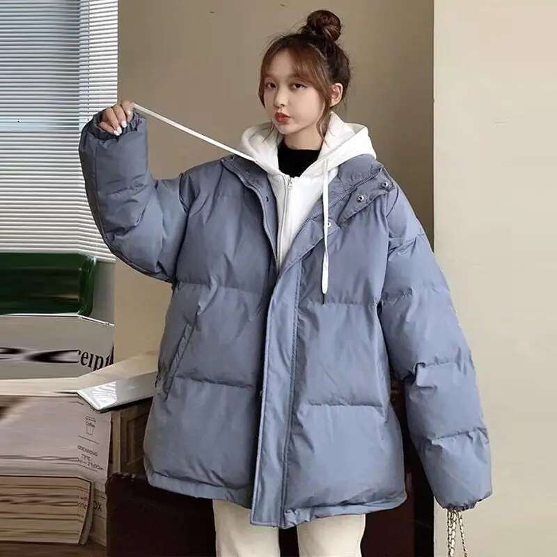 Down For Girls Winter Wear 2024 New Student Short Fake Two-Piece Cotton-Padded Jacket