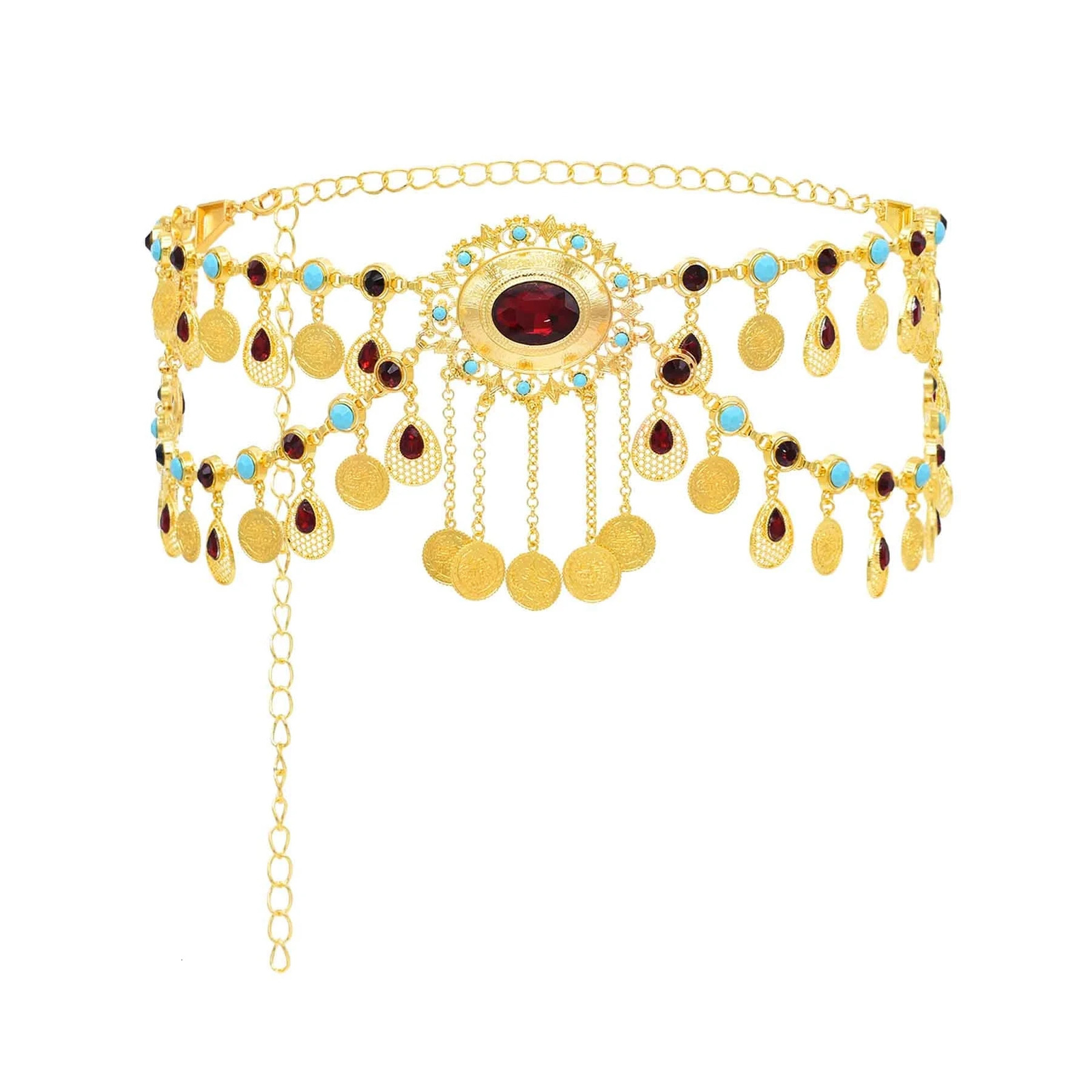 Gypsy Metal Hippie Boho Flower Turkish Bohemian Shimmy Dress Belt Belly Dance Waist Chain Coins Sexy Body Afghan Indian Jewelry 250107