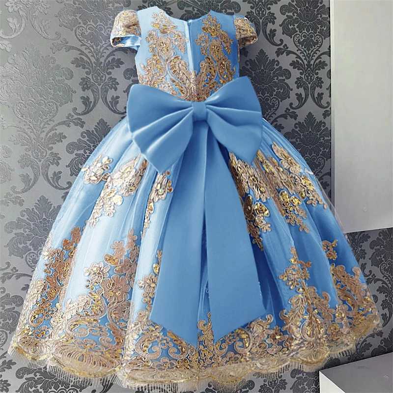 Elegant Princess Lace Wedding Formal Dress Luxury Embroidery Kids Dresses For Girls Vintage Children Christmas Par Prom GownXJ250108