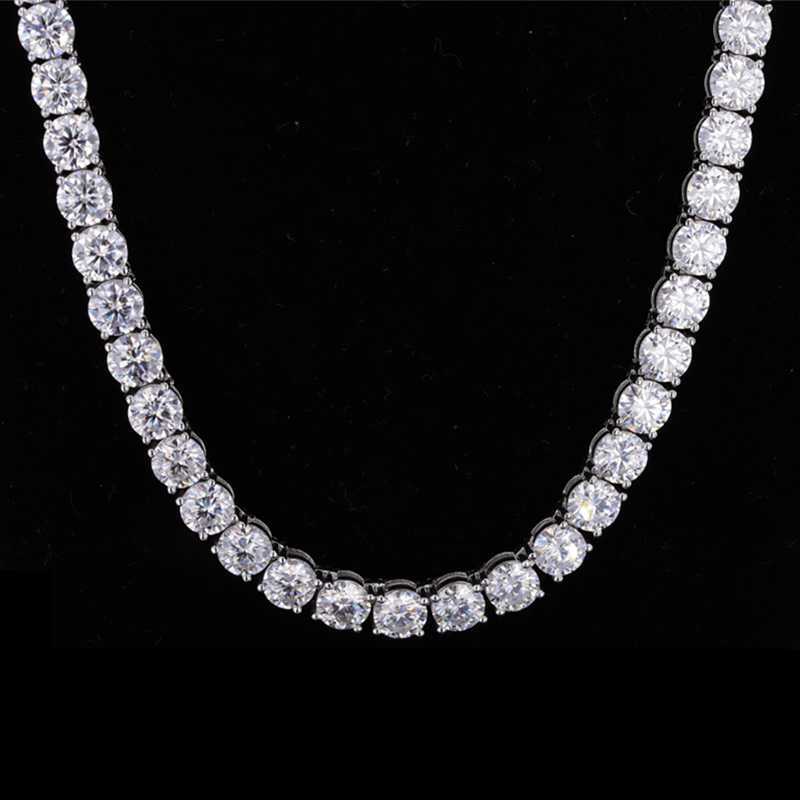 Hot Sale Men Women Moissanite Diamond Necklace 3mm-6mm 14K White Gold Tennis Chain