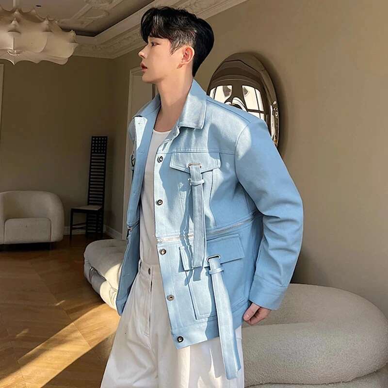 Autumn Trendy Detachable Splicing Niche Design Casual Jacket Men's High Street Fashion Coat Original Clothes