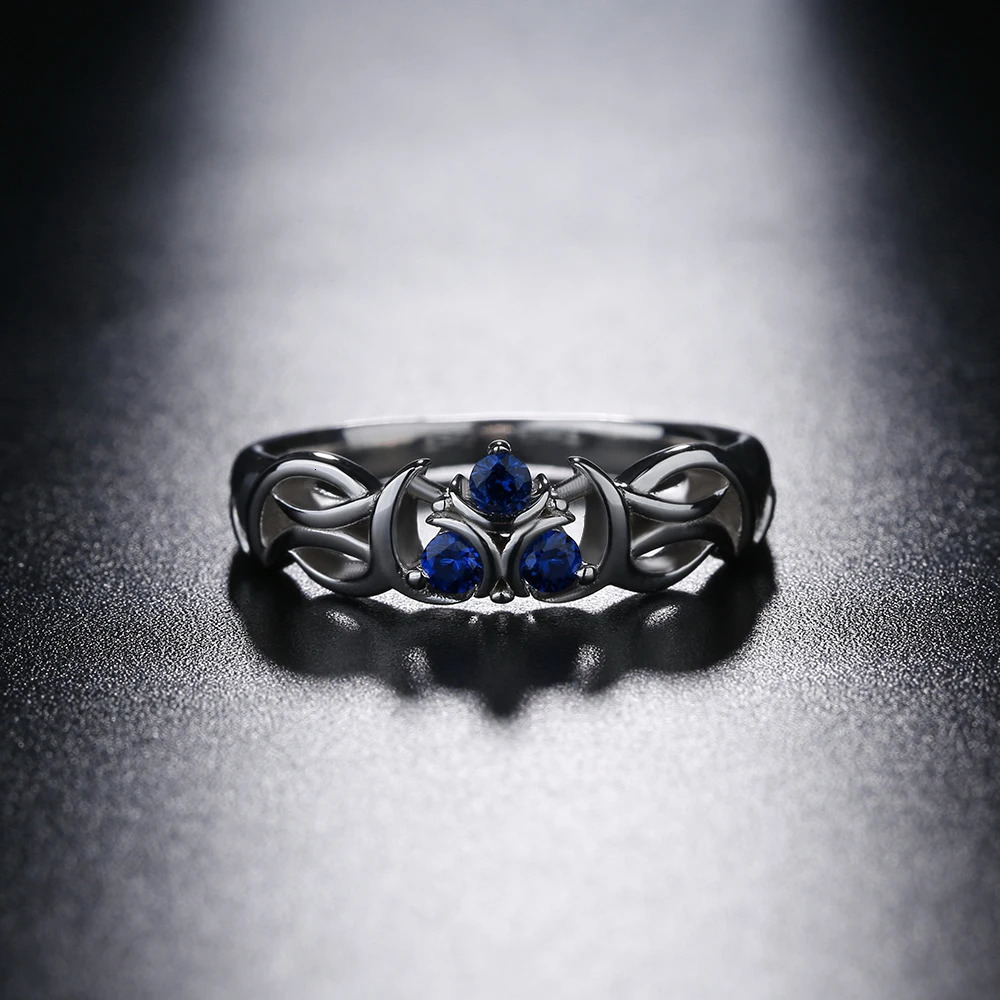 Zelda Tears of the Kingdom Zora Sapphire Sterling 925 Silver Engagement Ring 250106