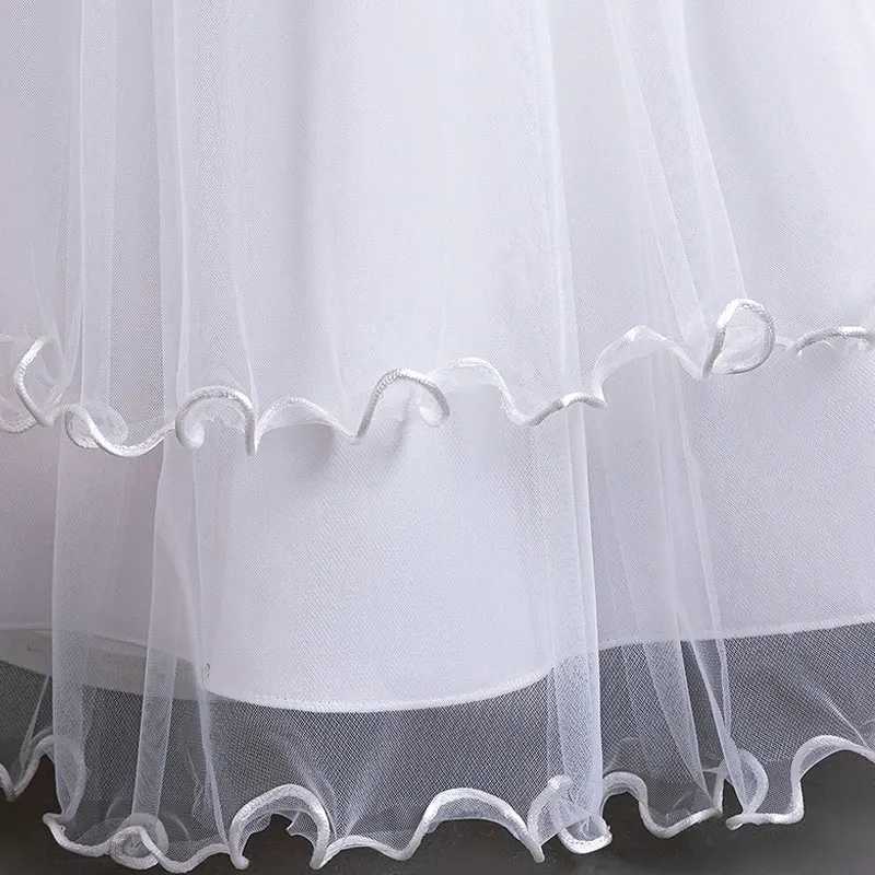 Fashion Flower Girl Dresses for Weddings Short Sleeve Lace Bridesmaid Dresses Summer Children Girls Par Dresses 3-14 YearsXJ250108