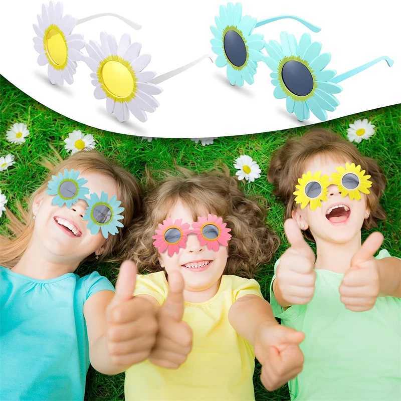 Fashionable childrens sunglasses cute sunflower daisy sunglasses fun Par drama role-playing glasses UV400 adult beach glasses W250109