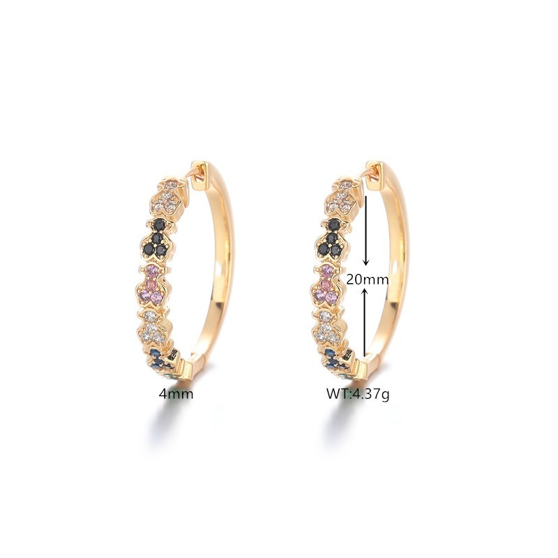 Fashion Women Men Girls Bear Silver Gold Rose Black Stainless Steel Copper White Black Zircon Cartoon Animal Span Hoop Earrings Jewelry Gift