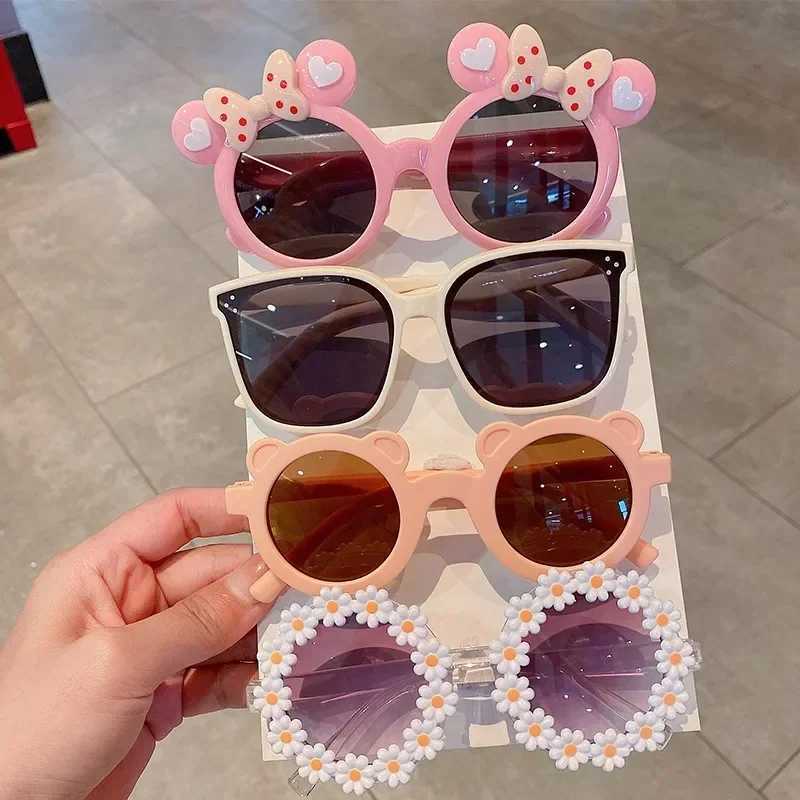 Cute Childrens Sunglasses Bear Frame Girl Childrens Sunglasses Round Street Shot Baby Boy Glasses Cute Shadows W250109