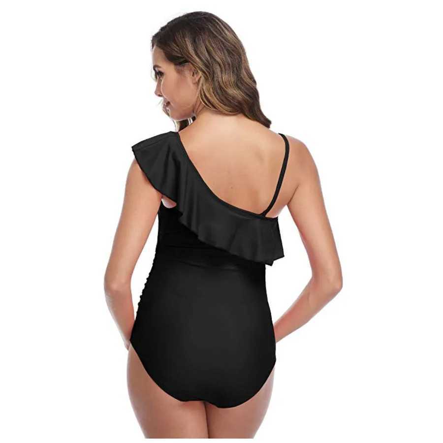 2023 Maternity Swimwear One Piece Swimsuit Beachwear Solid Summer swimwear womenXJ240108