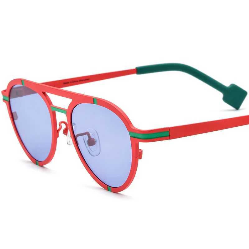 Pilot cat eye sunglasses polarized UV400 multi-color fashionable person hip-hop sunshine screen light color driving tin plated glasses W250109