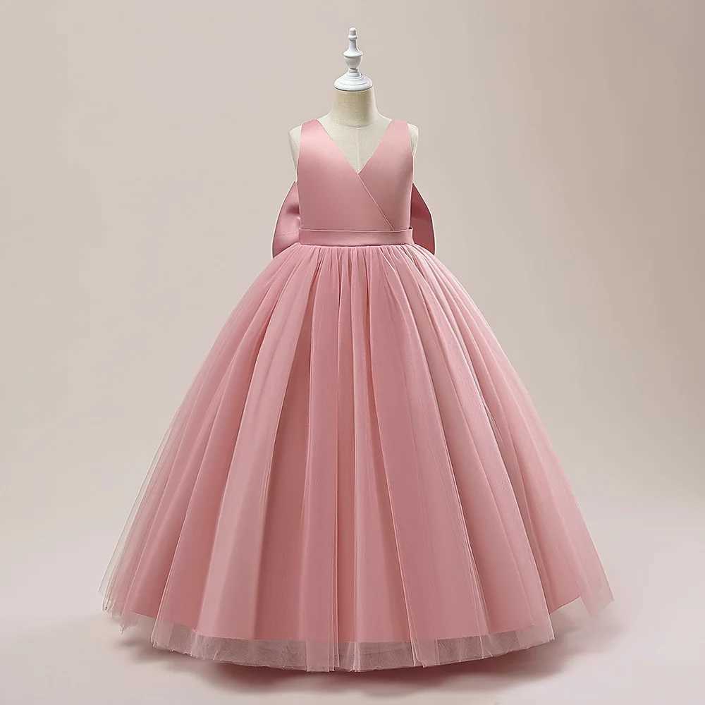 Flower Girl Bridesmaid Dress Kids Long Ball Gown Wedding Par Pageant White First Communiom Formal 1-12 Yrs Evening VestidosXJ250108
