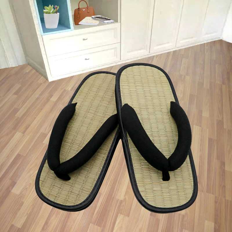 New Arrival Grass ruffled edges mens flip cover summer slider Y-shaped clip slider sandals open toe Japanese thick soled slider T250108