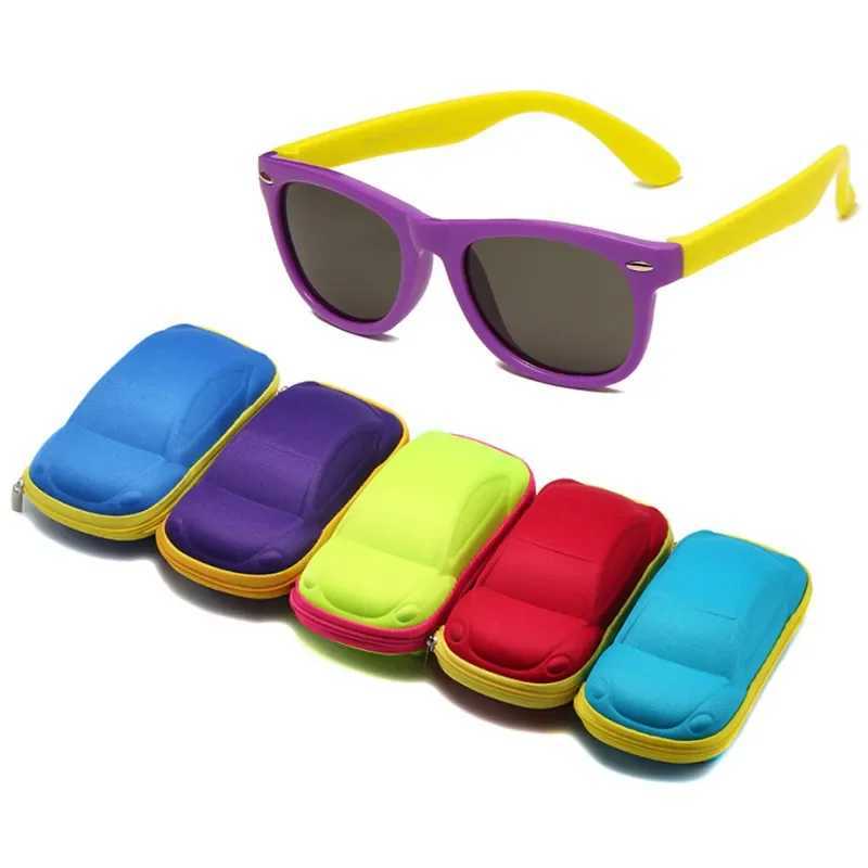 Baby silicone sunglasses with glasses box for boys and girls outdoor goggles AC lenses safety glasses and childrens gift box W250109