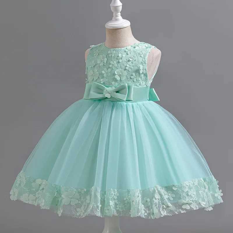 Fashion Flower Girl Dresses for Weddings Lace Mesh Sleeveless Girl Evening Gown Summer Girls Par Dress 2-12 YearsXJ250108