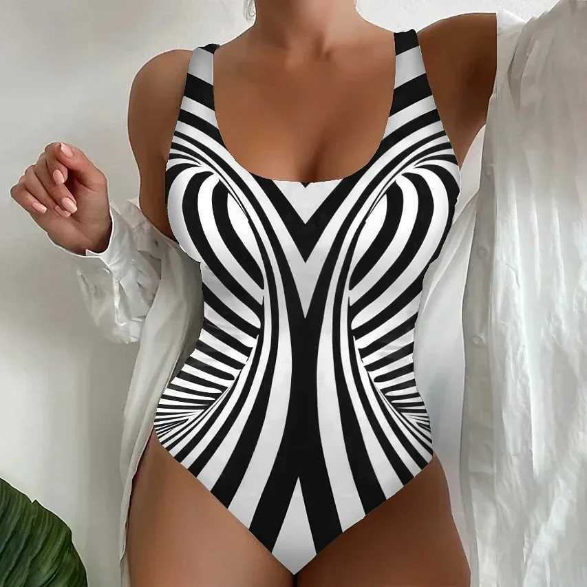 S-5XL Women One Piece Swimsuit 2024 Summer 3D Print Swimwear Monokini Large Size Beachwear Push Up Bathing Suit Maillot De BainXJ240108