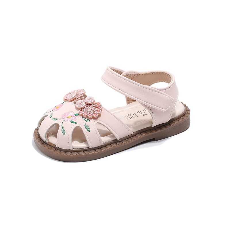 Girls Sandals 2024 Summer New Style Baby Head Shoes Childrens Soft Bottom Fashion Princess Shoes China Sled Embroidery Trend 2507 W250108