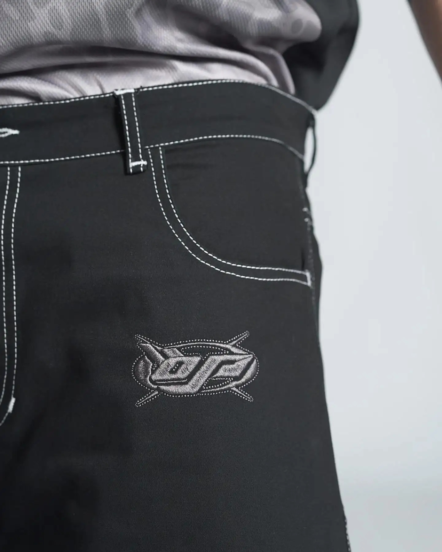 Harajuku Embroidery Pattern Hip Hop Retro Black Gym Basketball Shorts Sweatpants Y2k Men Fashion Denim Streetwear 250106