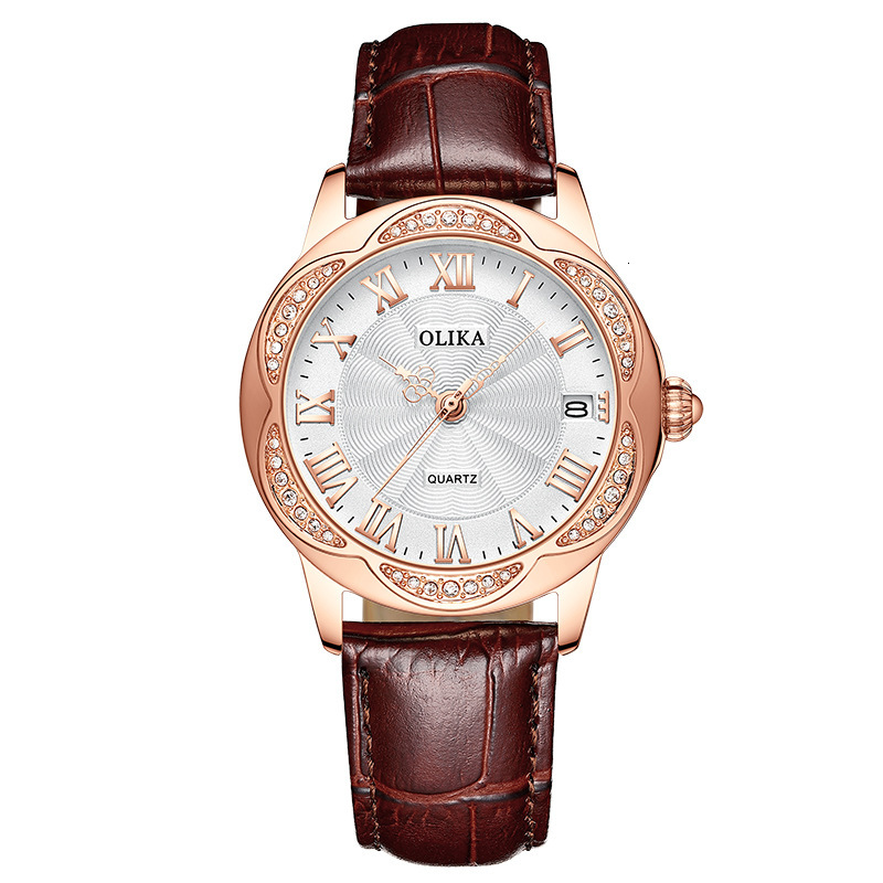 Elegant Women's Automatic Mechanical Watch with Skeleton Design and Diamonds