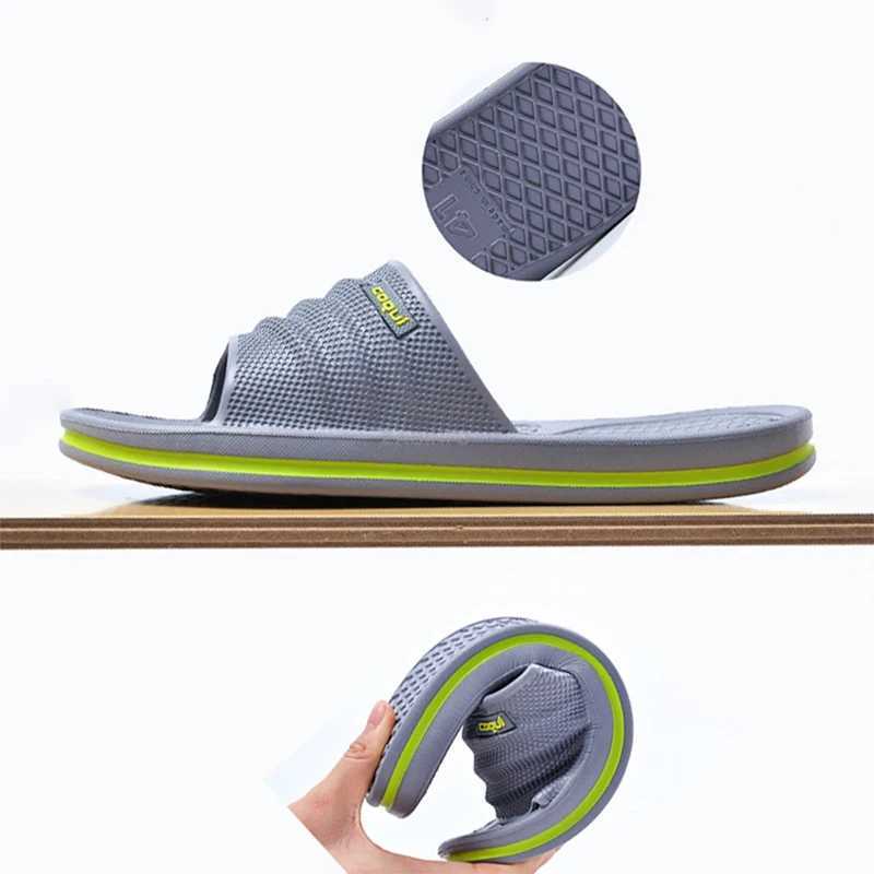 New Arrival Mens EVA non slip bathroom slippers are soft and comfortable for home use. Summer slippers are suitable for indoor bathroom use T250108