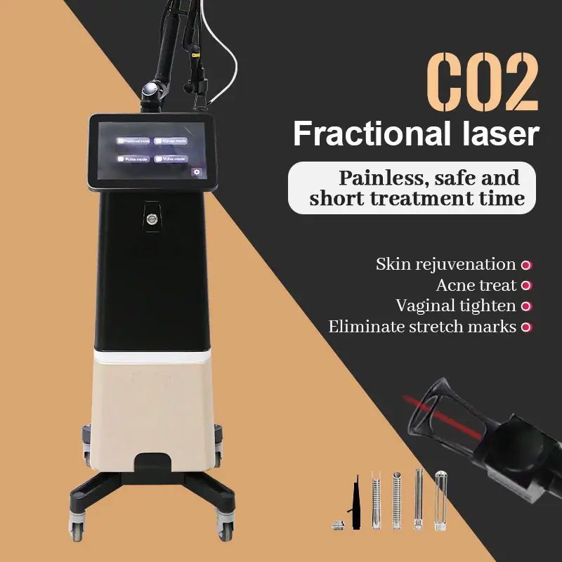 latest high-quality vertical CO2 dot matrix private laser 10.4-inch screen glass tube comprehensive and beauty equipment