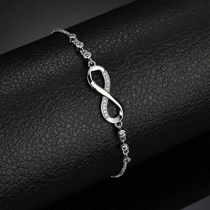 Fine 925 Sterling Silver Crystal Bracelets For Women Fashion Vintage Knot Adjustable Charm Bracelets Party Wedding Jewelry GiftsXJ250109