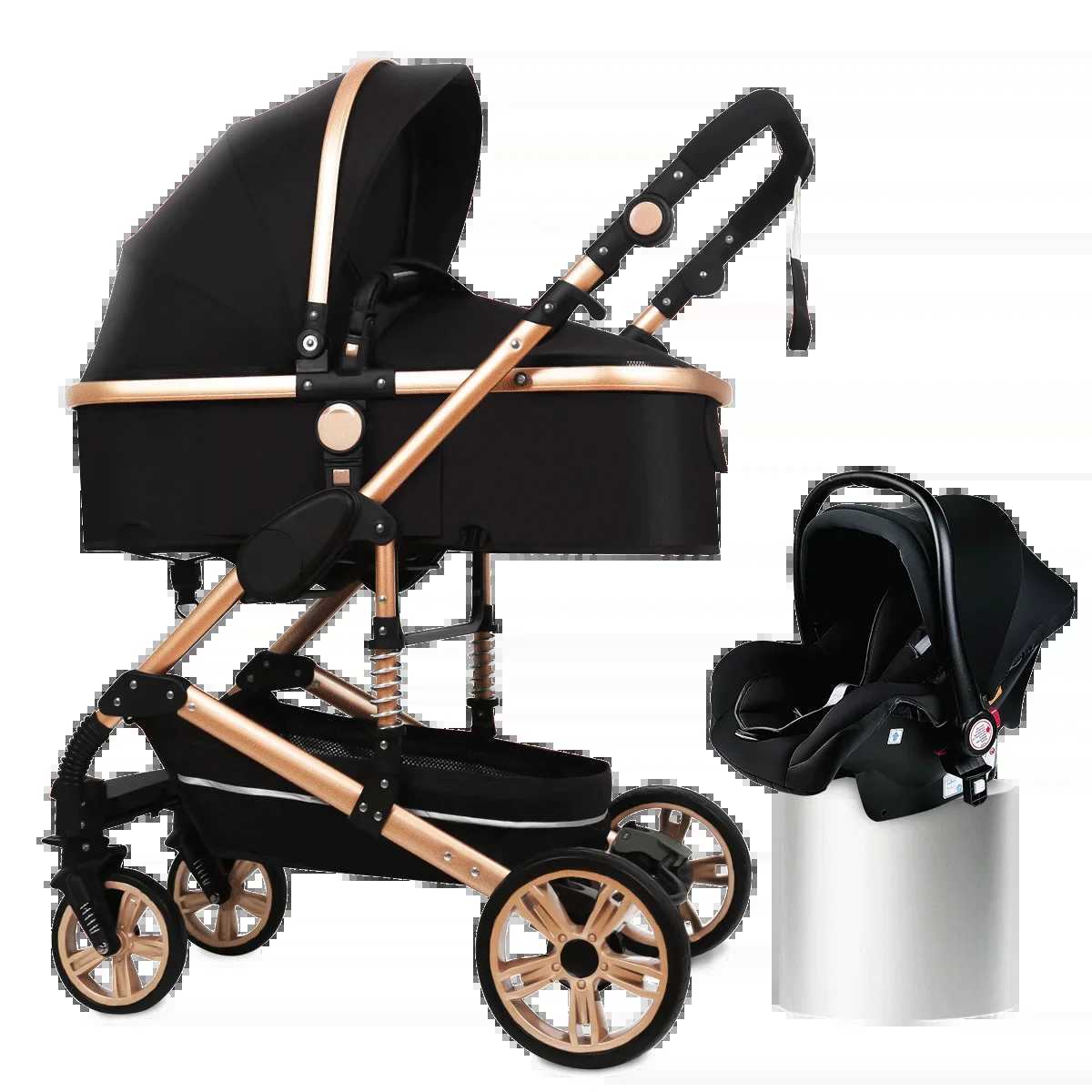 Baby stroller 3 in 1 stroller folding two-sided child four seasons stroller baby carriage high landscape Newborn Travelling Z250319