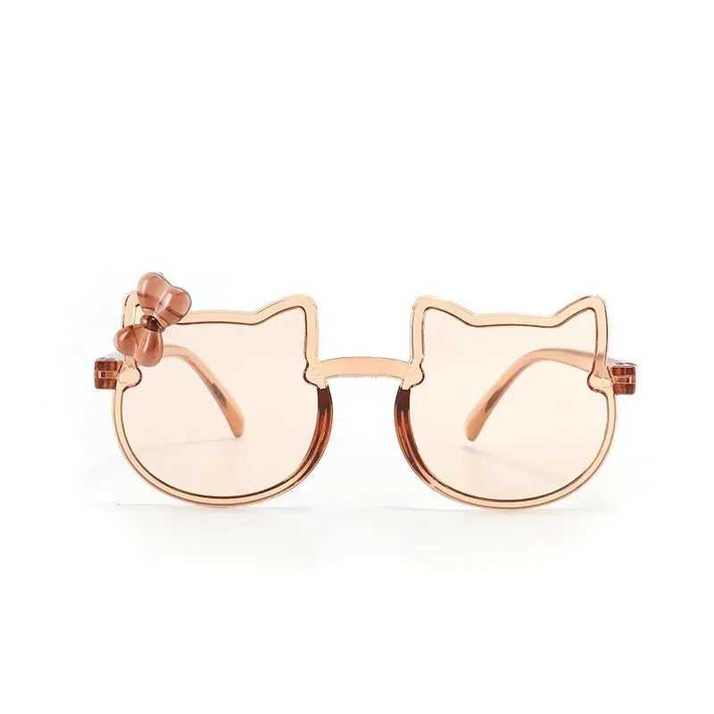 2024 New Summer Childrens Sunglasses Pink Bow Sunglasses Little Girl Super Cute Baby Color Childrens Fashion Glasses W250109