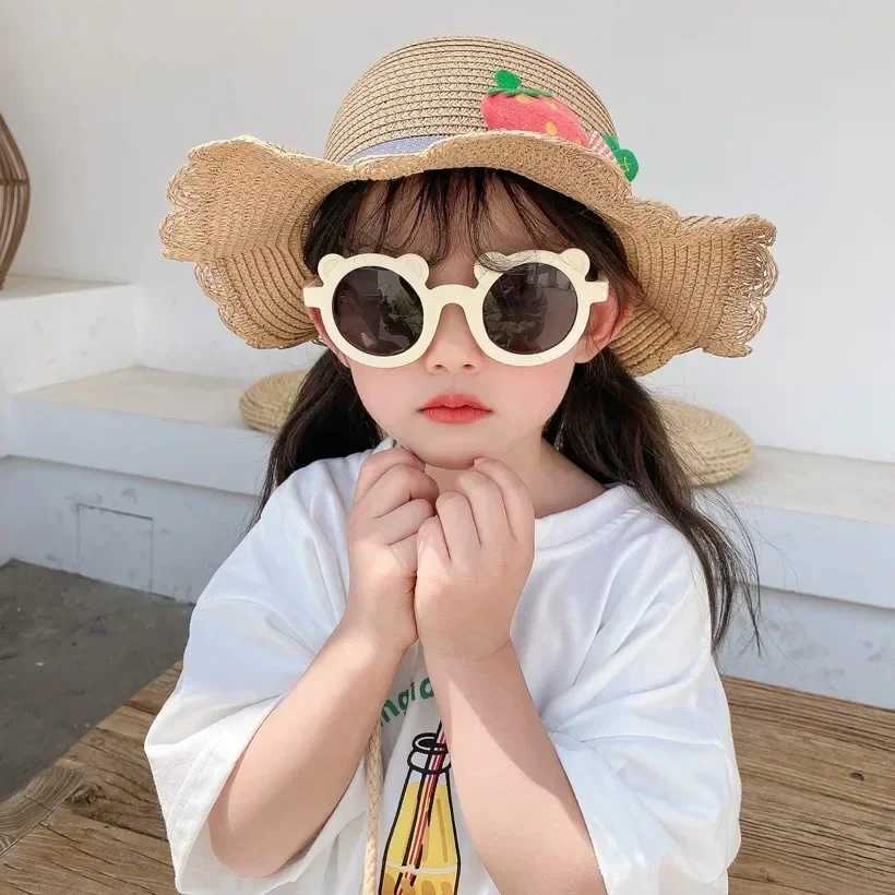 Cute Childrens Sunglasses Bear Frame Girl Childrens Sunglasses Round Street Shot Baby Boy Glasses Cute Shadows W250109