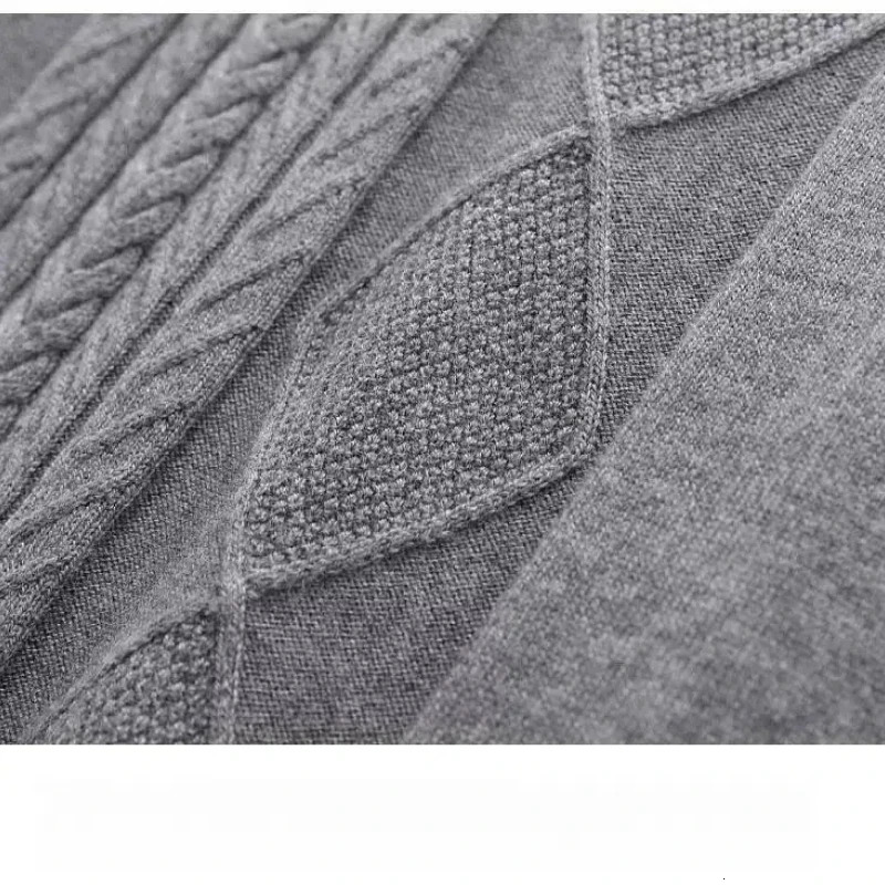 Mens Clothing Autumn Winter Solid Color Pullover VNeck Screw Thread Sleeveless Sweater Knitted Vest Casual Fashion Tops 250107