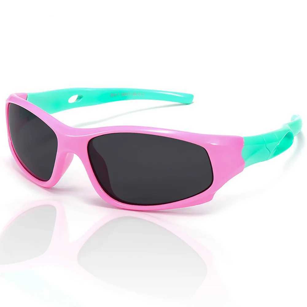 New silicone childrens sunglasses polarized sports and leisure sunglasses suitable for boys and Jill anti reflective UV 400 protection W250109