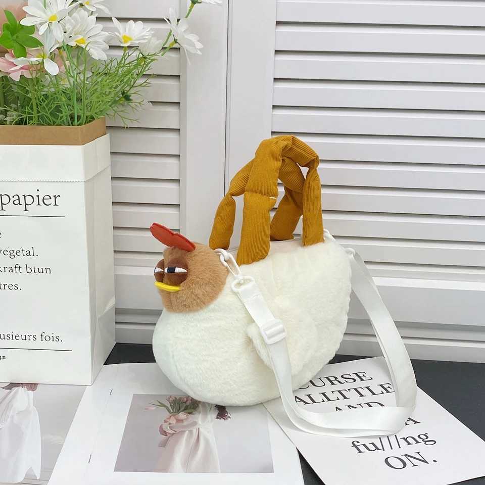1Pcs fi Cute stuffed Shoulder Bag Big Rooster Handbag All-mah Funny Crossbody BagXJ250108