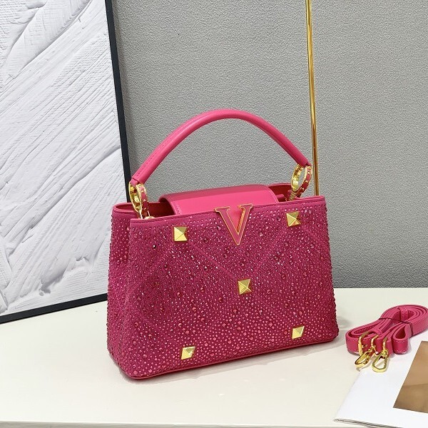 Handbag new style New Women's Rivet Hot Diamond Chain Bag Single Shoulder Crossbody Bright Color Versatile