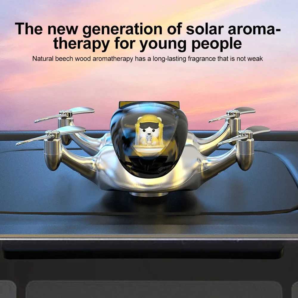 Car Air Freshener Solar rotating perfume car decoration helicopter air freshening diffuser decoration accessories car dashboard decoration H250108