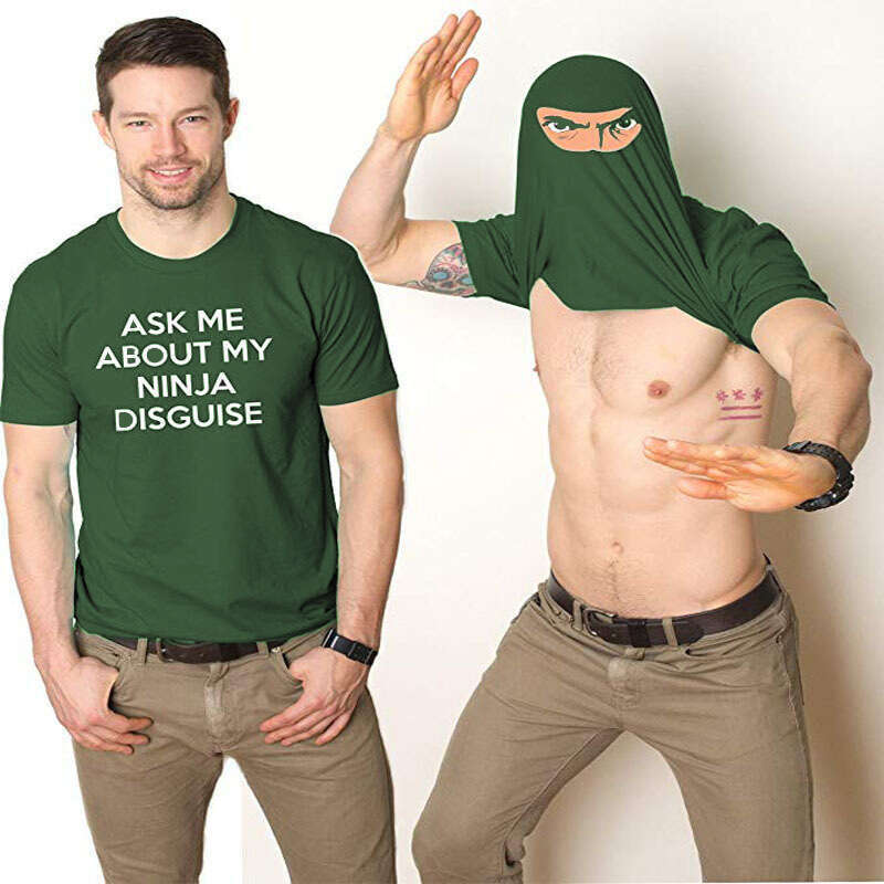 ASK ME ABOUT MY NINJA DISGUISE Round necked Men's Short sleeved Creative Funny T-shirt