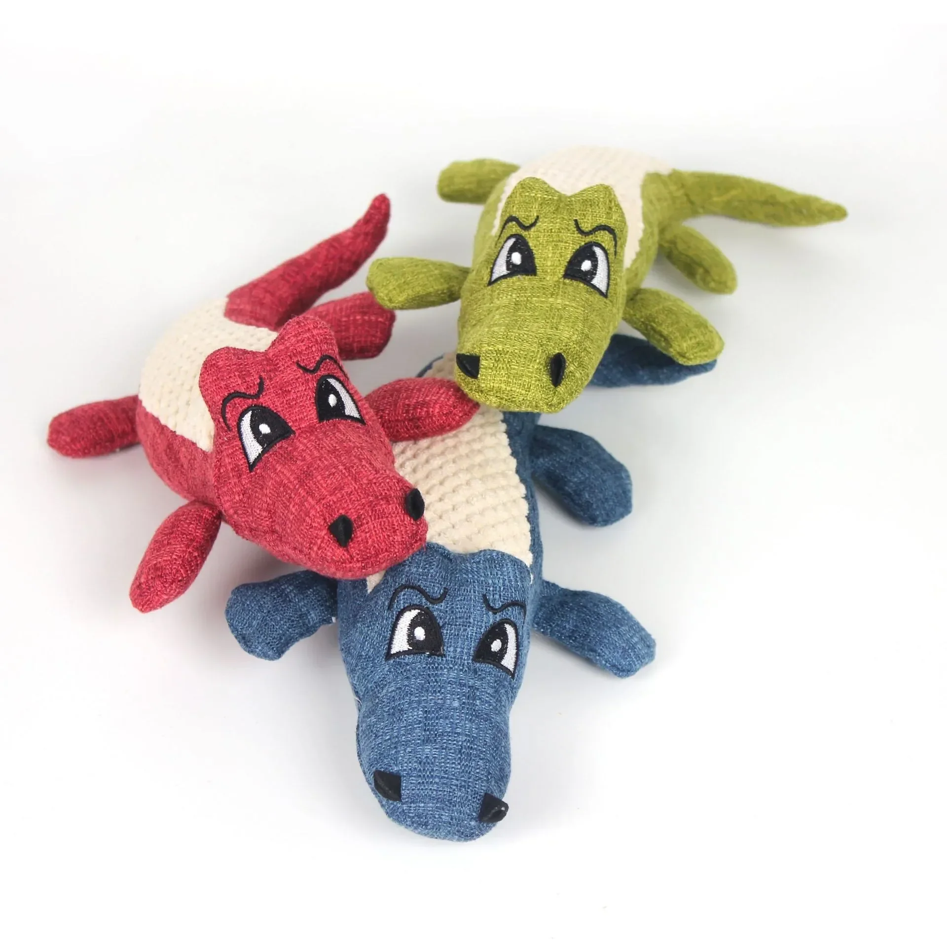 Pet Plush Sound Making Dog Toy Corn Velvet Crocodile Gnawing Grinding Teeth Cleaning Teeth Pet Supplies