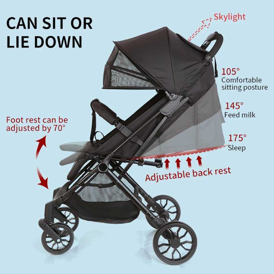 Baby stroller one click folding baby stroller lightweight and comfortable baby travel stroller W250109