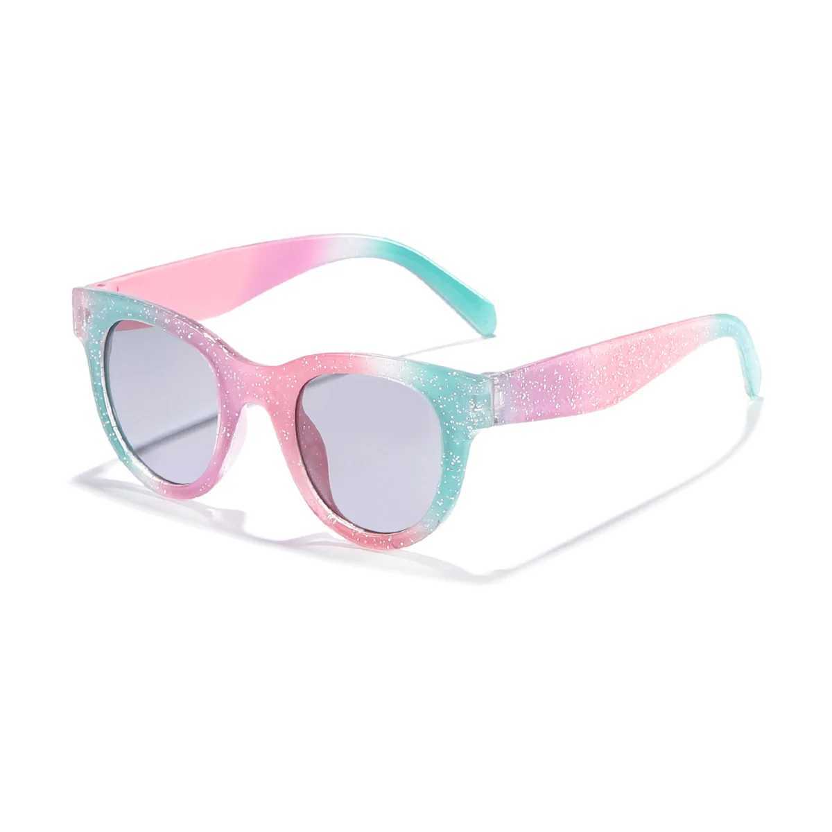 2024 New Rainbow Round Frame Sunglasses for Children Shining Summer Outdoor Sunglasses Fashion Glasses W250109
