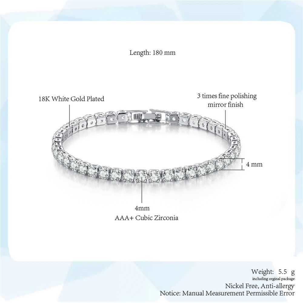 Womens Tennis Bracelet Hip Hop Tren AAA+ Cubic Zirconia Silver Color Teen Girl Crystal Chain on The Hand Wedding Jewelry H086XJ250109