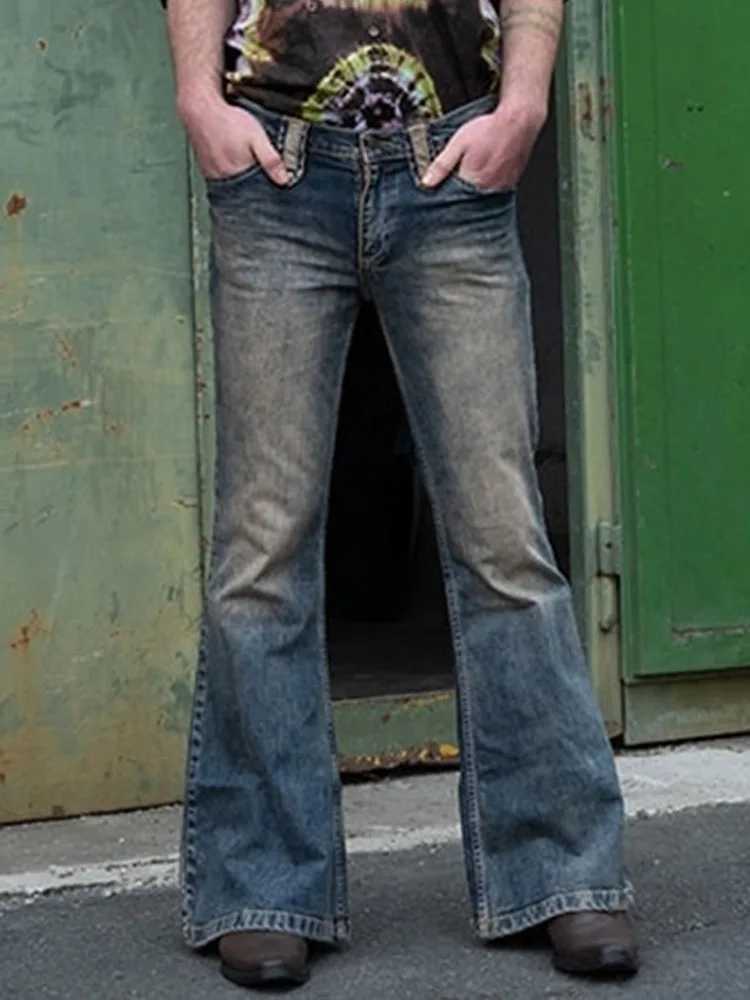 2025S Fashion Designer High Quality Retro Solid Straight Jeans Mens Punk Style Button Denim Flash Pants Street Clothing Trousers S XL T
